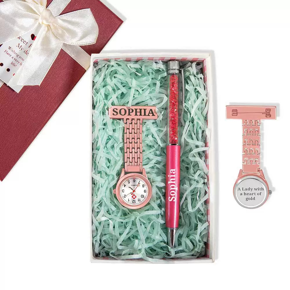 Personalised Name Fob Watch and Pen