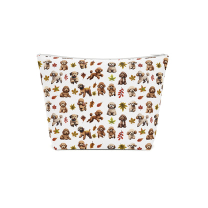 Poodle Print Cotton Cosmetic Bag/Makeup Travel Pouch