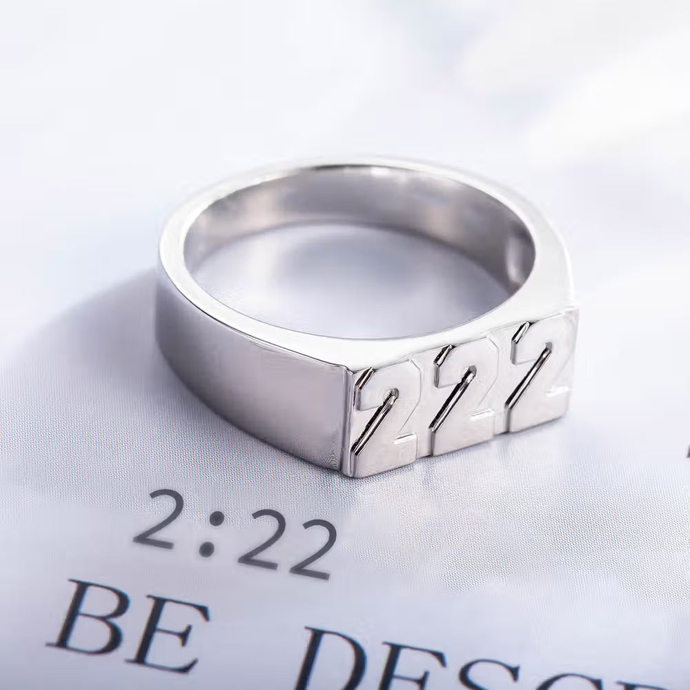 Custom Signet Ring with Name, Angel Number or Year