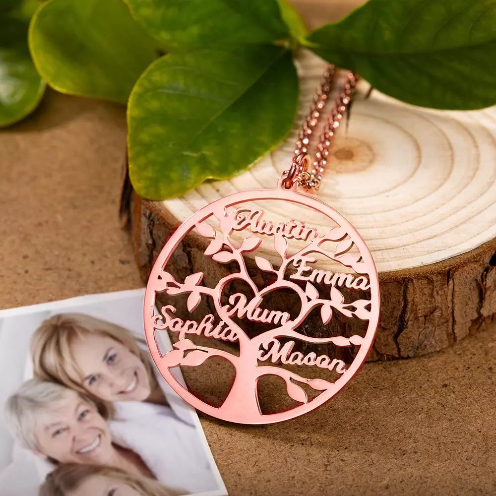 Custom Engraved Names Family Tree Necklace