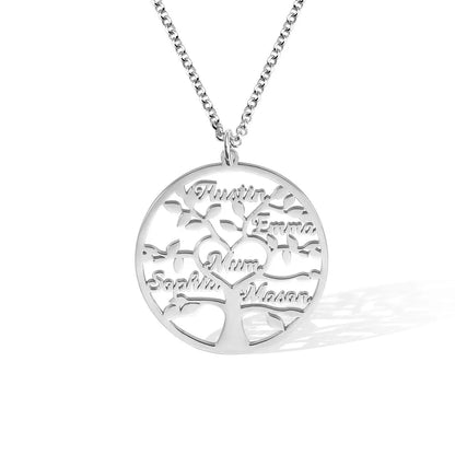 Custom Engraved Names Family Tree Necklace