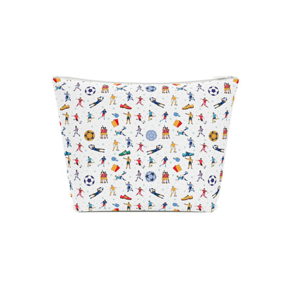 Football Soccer Print Cotton Cosmetic Bag/Makeup Organizer/Toiletry Bag