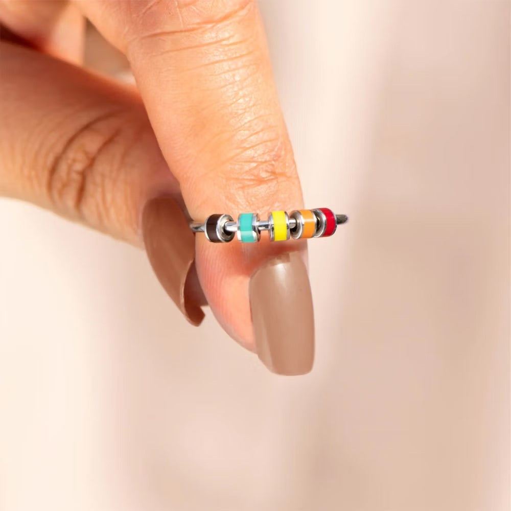 Minimalist Enamel Fidget Ring