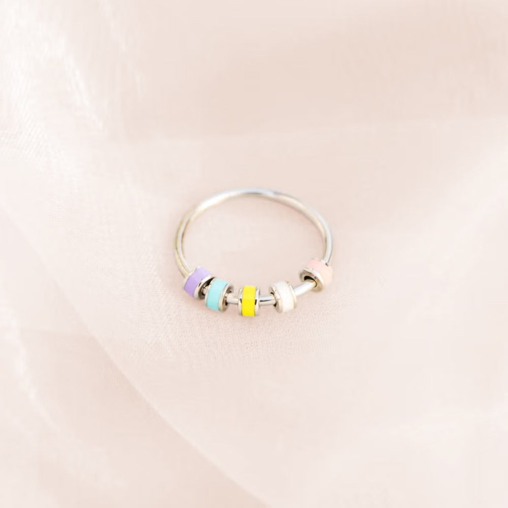Minimalist Enamel Fidget Ring