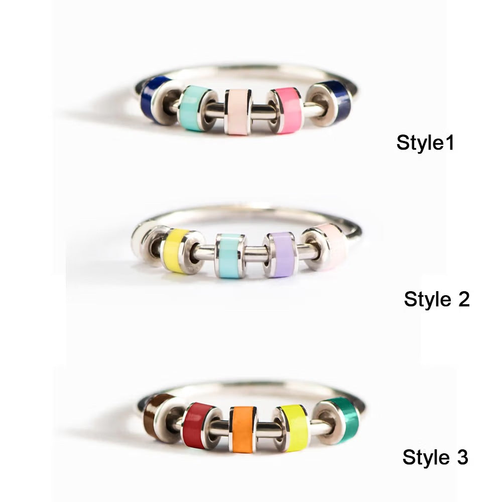 Minimalist Enamel Fidget Ring