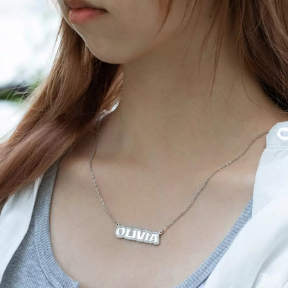 Personalized Name Necklace with Zirconia Detailing