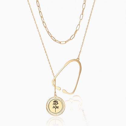 personalized birth flower stethoscope necklace