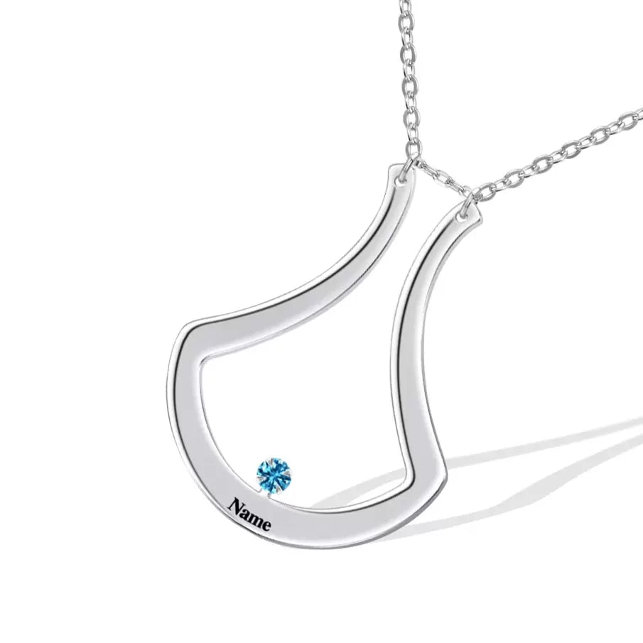 Custom Name Engraved Ring Holder Necklace