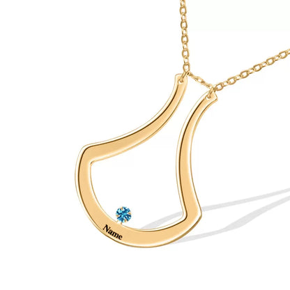Custom Name Engraved Ring Holder Necklace