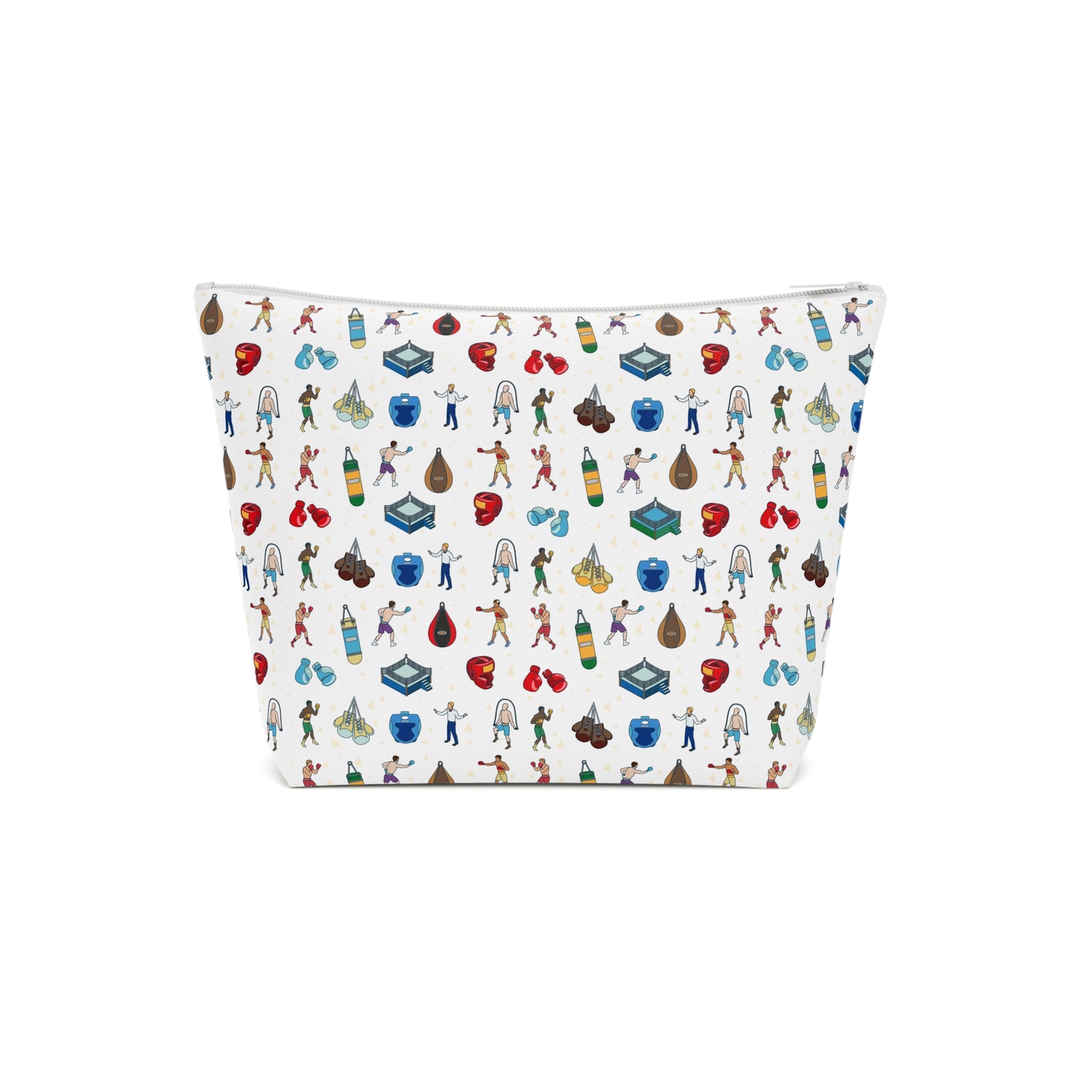 Boxing Print Cotton Cosmetic Bag/Makeup Organizer & Travel Pouch