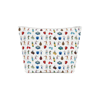 Boxing Print Cotton Cosmetic Bag/Makeup Organizer & Travel Pouch