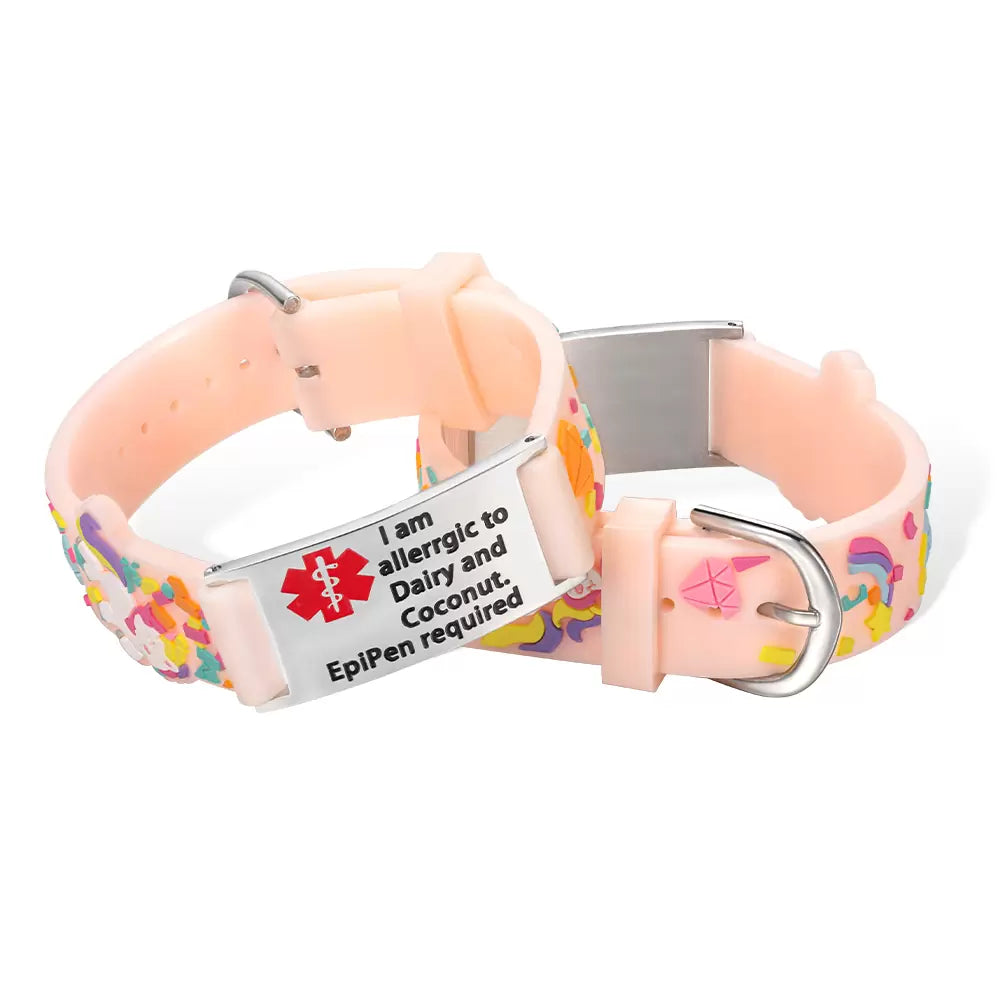Cartoon Medical Alert ID Bracelet for Kids