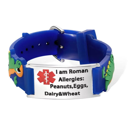 Cartoon Medical Alert ID Bracelet for Kids