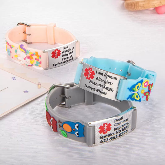 Cartoon Medical Alert ID Bracelet for Kids