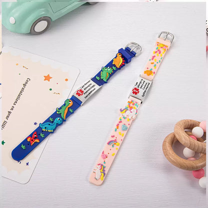 Cartoon Medical Alert ID Bracelet for Kids