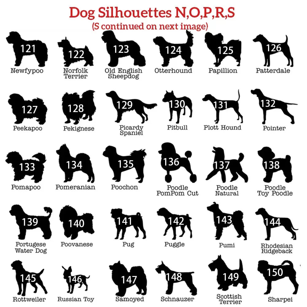 Custom Dog Silhouette Wooden Christmas Tree Ornament with Name