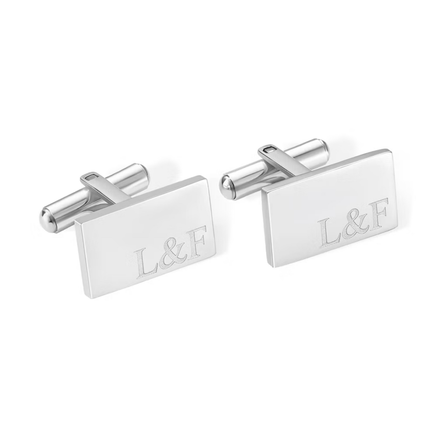 Personalized Rectangle Cufflinks with Wooden Box