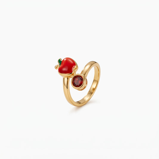 personalized apple teachers ring with birthstone