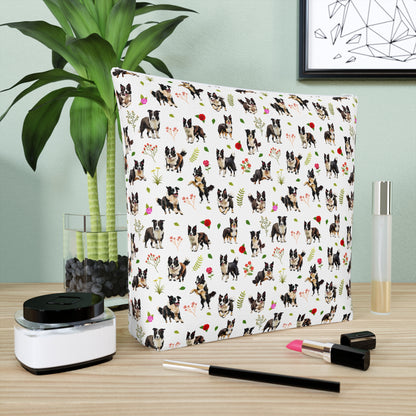 Border Collie Print Cotton Cosmetic Bag/Makeup Travel Pouch