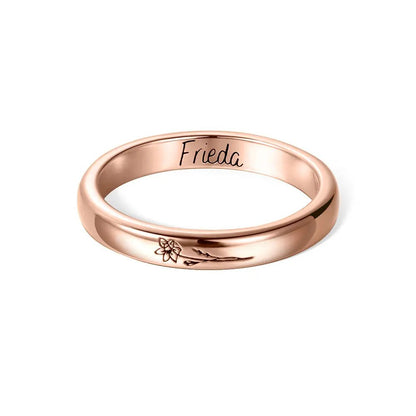 Personalized Birth Flower Ring for Her