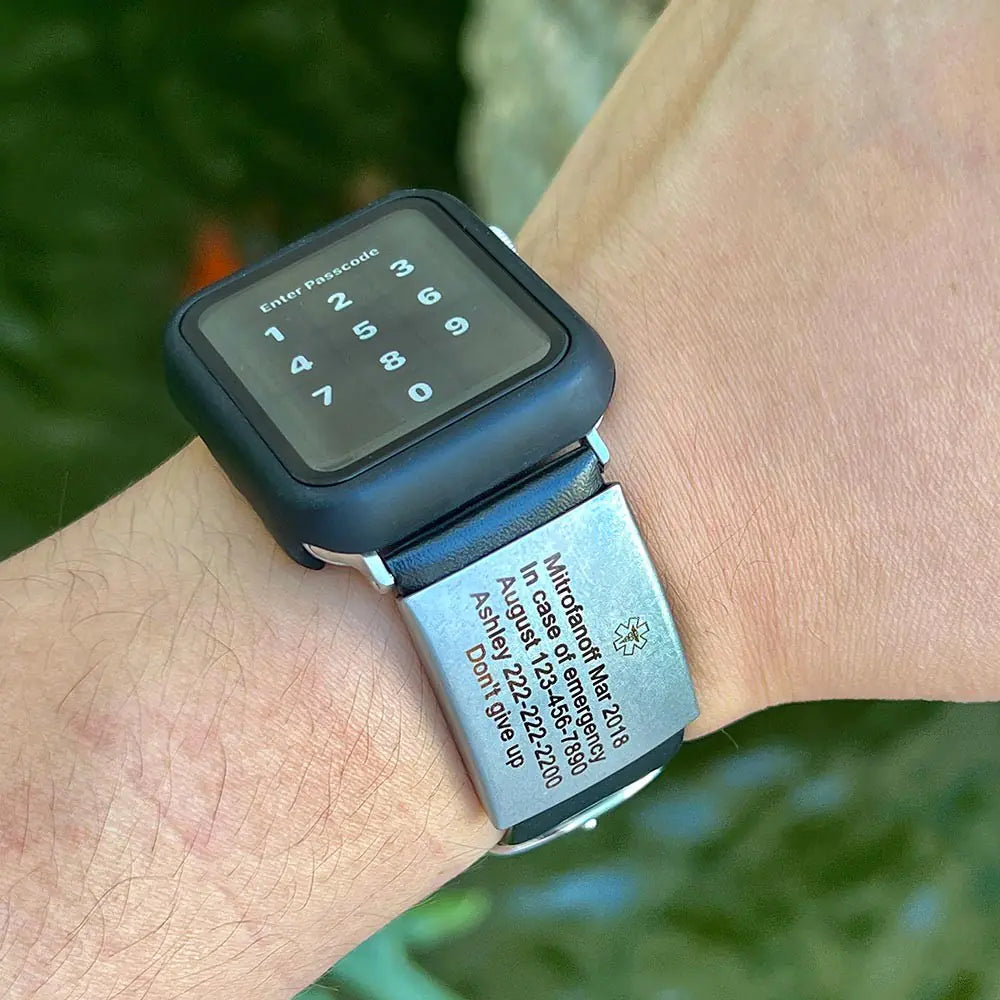 Personalized Medical Alert ID Plate for Smart Watch
