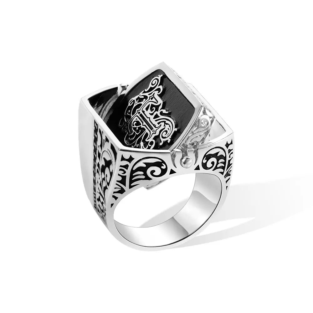 Custom Double Monnogramed Initial Flip Ring