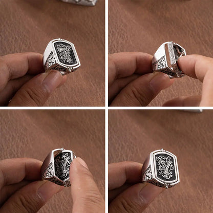 Custom Double Monnogramed Initial Flip Ring