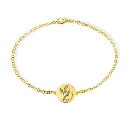 Personalized Name & Birth Flower Bracelet