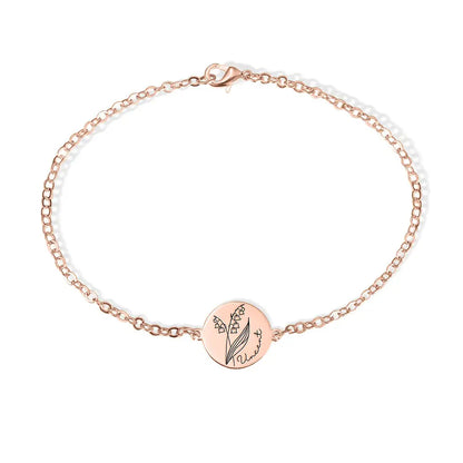 Personalized Name & Birth Flower Bracelet