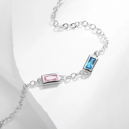 Personalized Rectangular Birthstone Bracelet