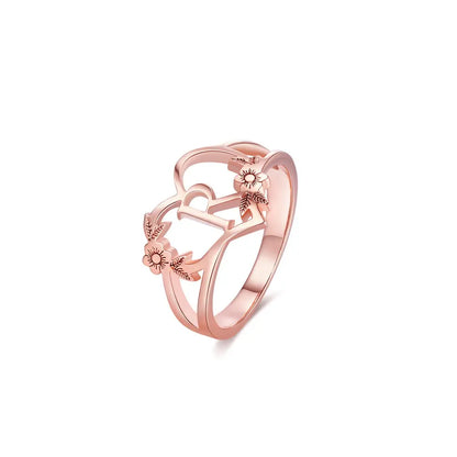 Custom Initial Heart Ring