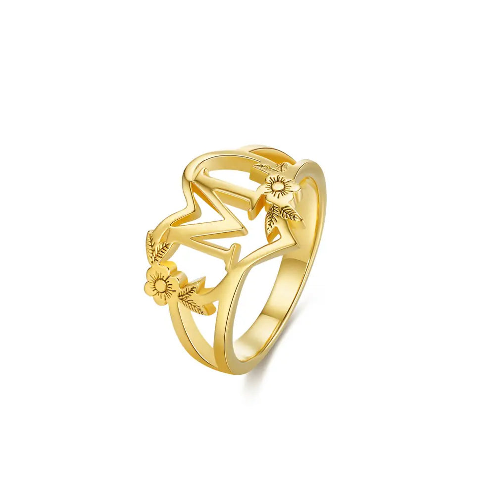Custom Initial Heart Ring