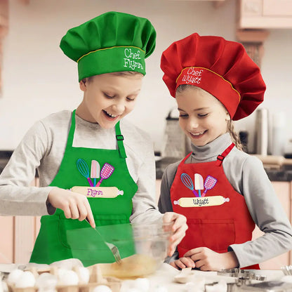 Personalized Kid's Apron with Toque Chef Hat