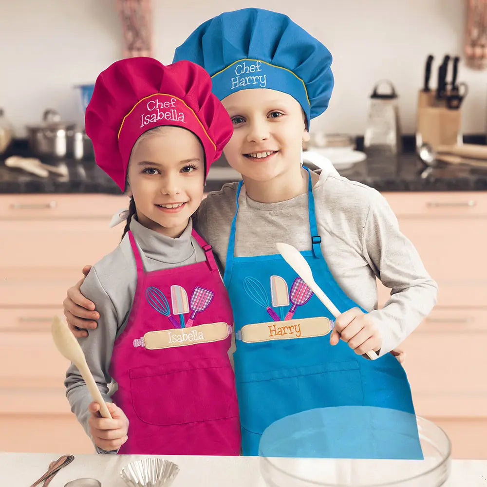 Personalized Kid's Apron with Toque Chef Hat