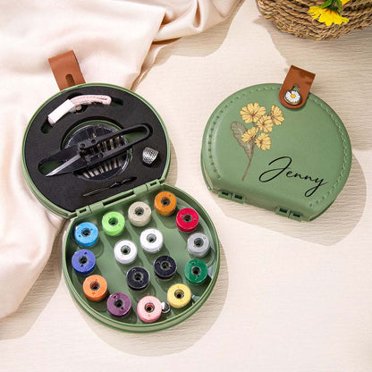 Personalized Birth Flower Sewing Kit with Name, photo 1