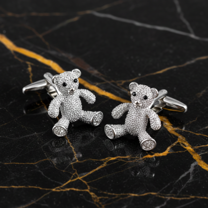 Crystal Teddy Bear Cufflinks
