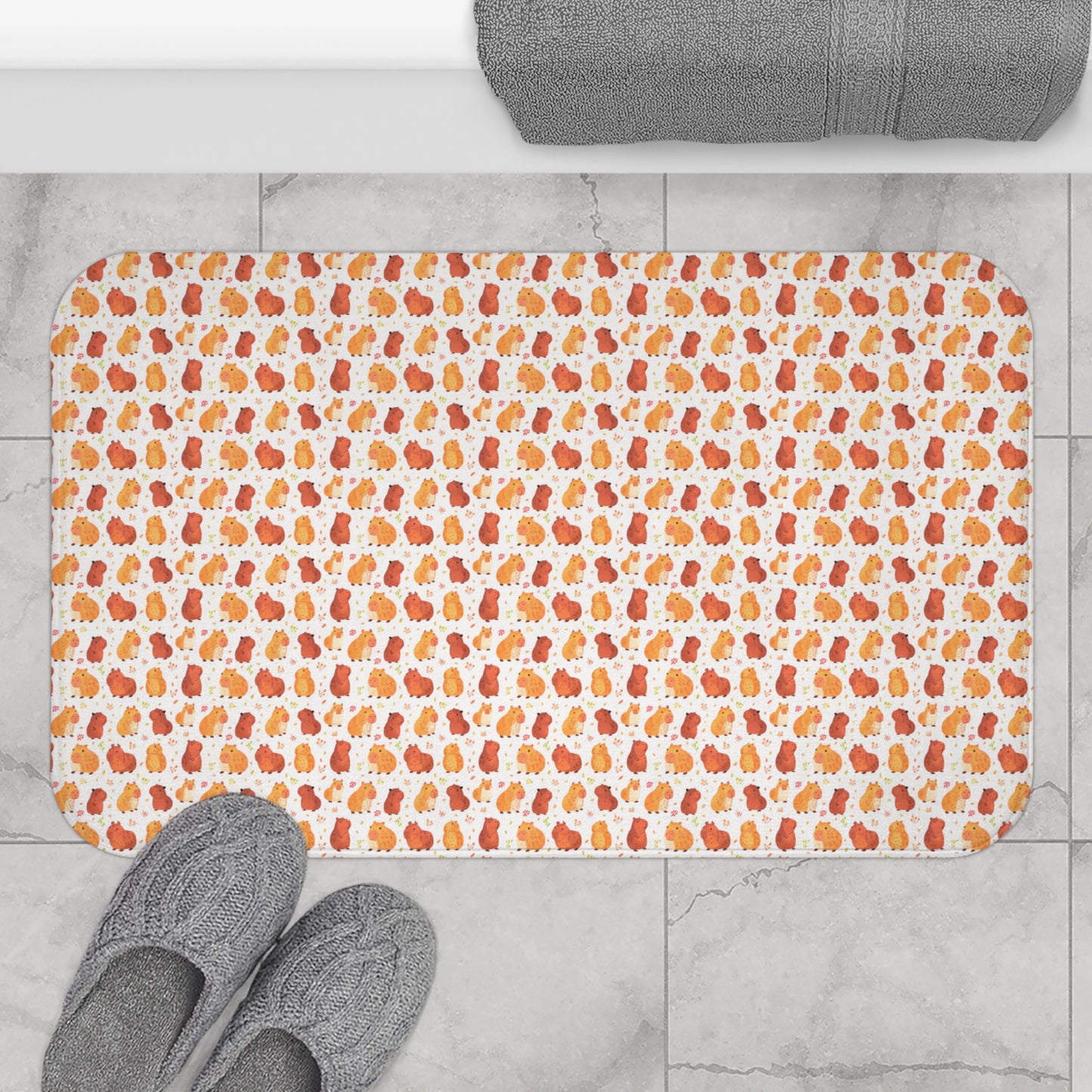Capybara Print Bath Mat