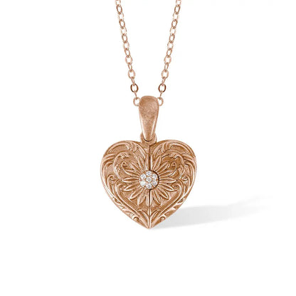Custom Vintage Photo Locket Necklace with Heart Wings
