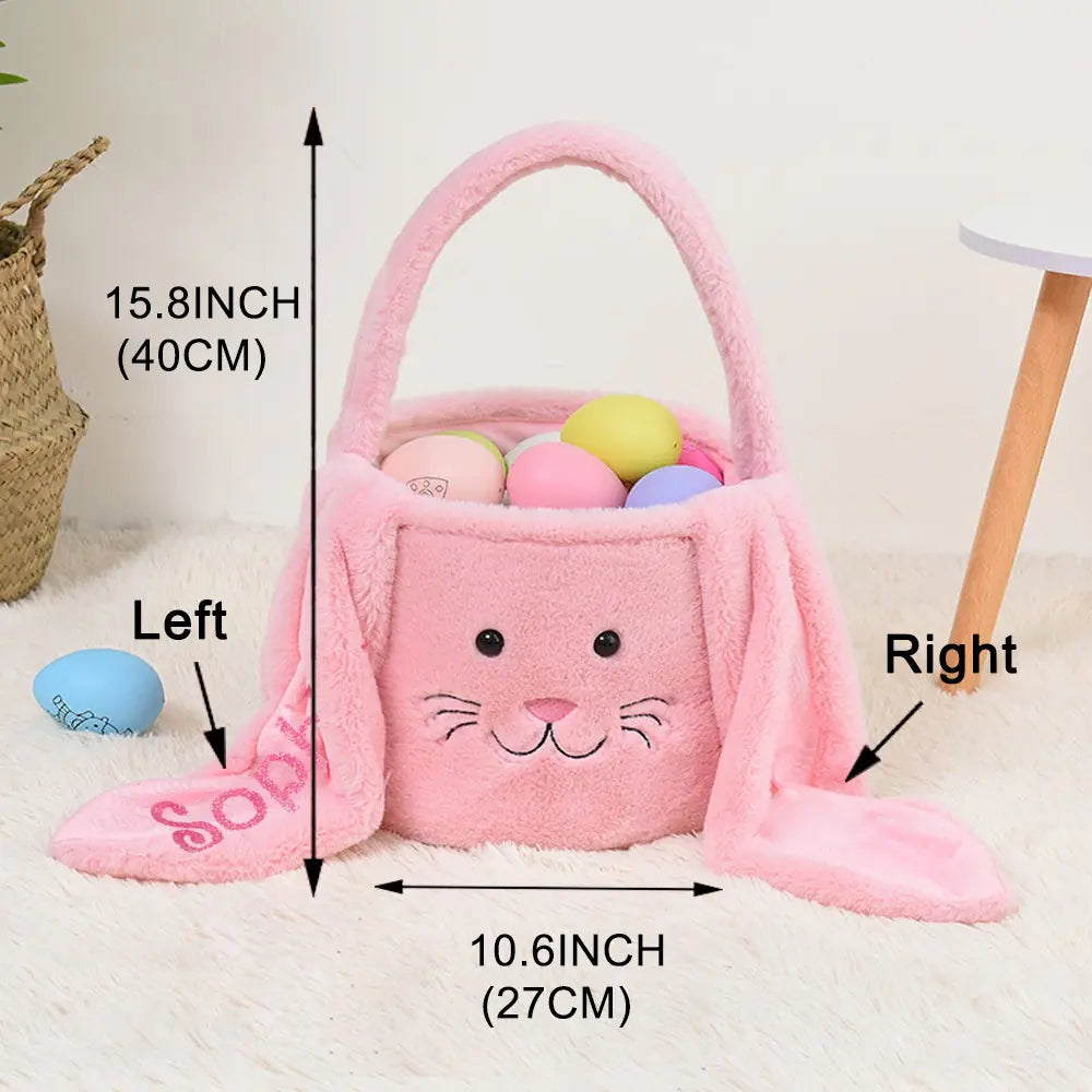 Personalized Name Lop-Eared Easter Bunny Basket