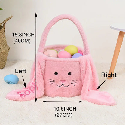 Personalized Name Lop-Eared Easter Bunny Basket
