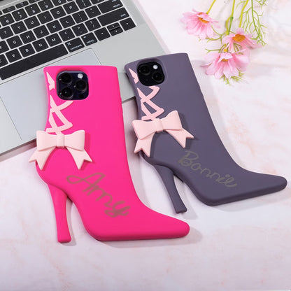 Custom High Hill Shoe Bow Phone Case
