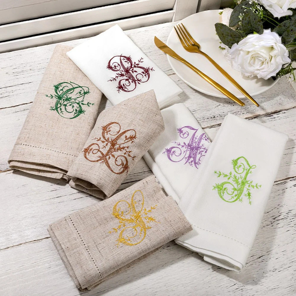Custom Initial Embroidered Napkin