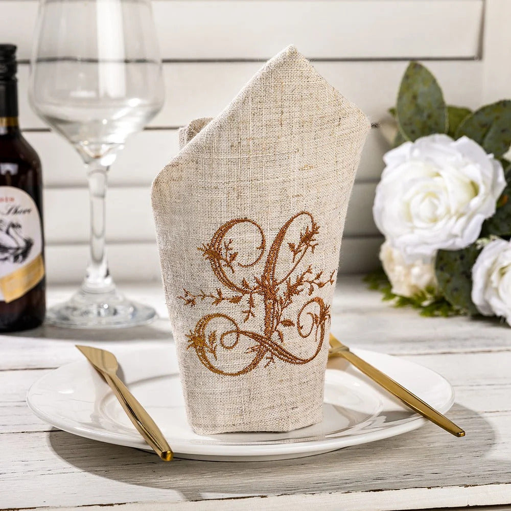 Custom Initial Embroidered Napkin