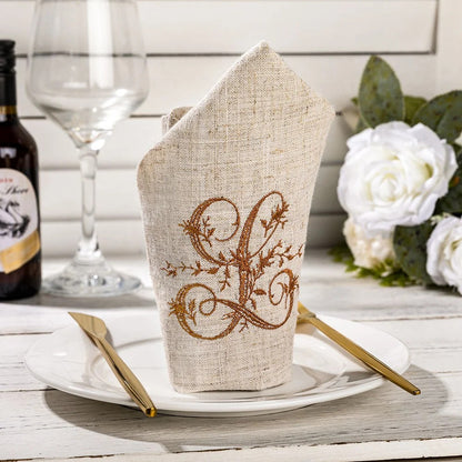 Custom Initial Embroidered Napkin
