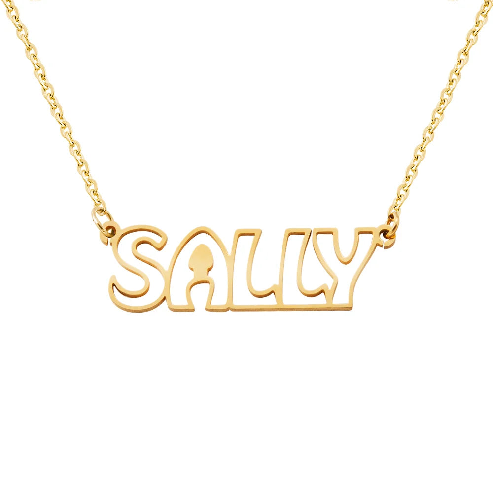 Personalized Hollow Font Name Necklace