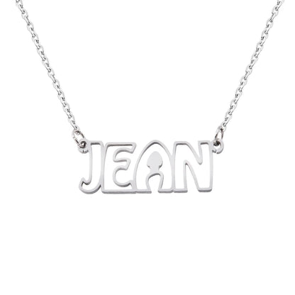 Personalized Hollow Font Name Necklace