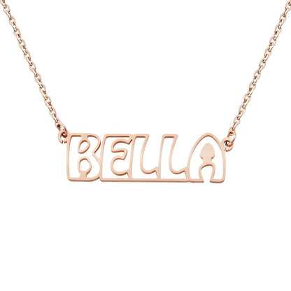 Personalized Hollow Font Name Necklace