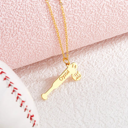 Personalized Baseball Bat Pendant Necklace