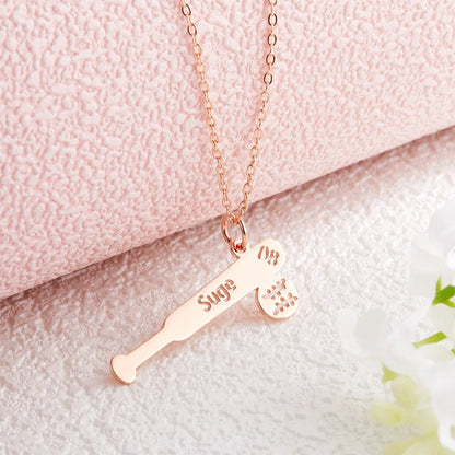 Personalized Baseball Bat Pendant Necklace