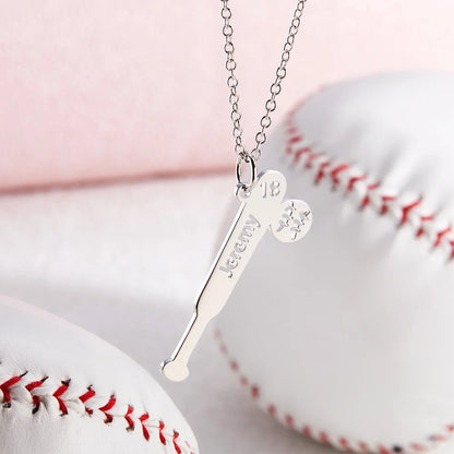 Personalized Baseball Bat Pendant Necklace